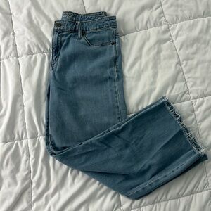 light wash denim jeans